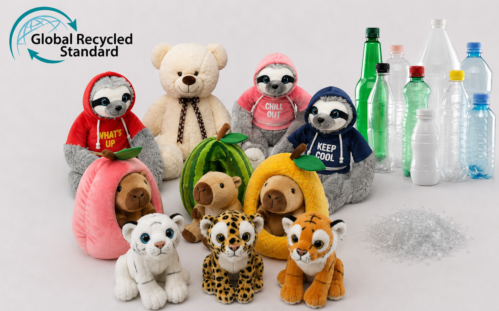 Peluches Laurana Products en PET recyclé pour revendeurs stands de jeux et clients professionnels